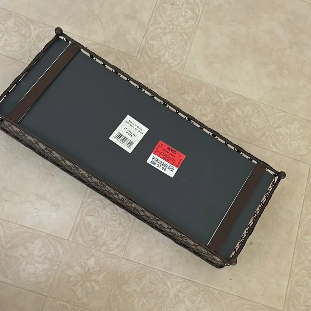 Brown metal frame with mirrored tray, perfect condition.